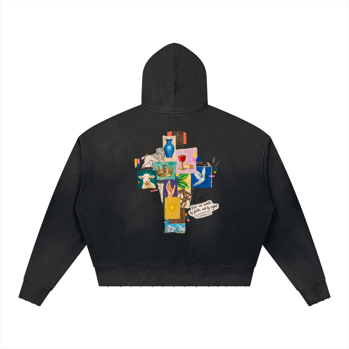 WHOLLYFOUND — Sunfade Distressed Hoodie view 2